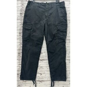 American Eagle Slim Lived In Cargo Pants Men's 36x27 Pockets Black Comfort Flex